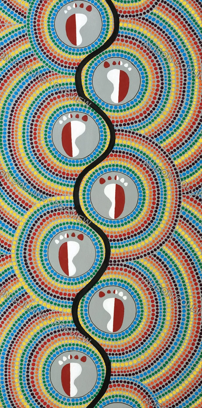 Footprints in the Sand — original artwork by Alison Collins